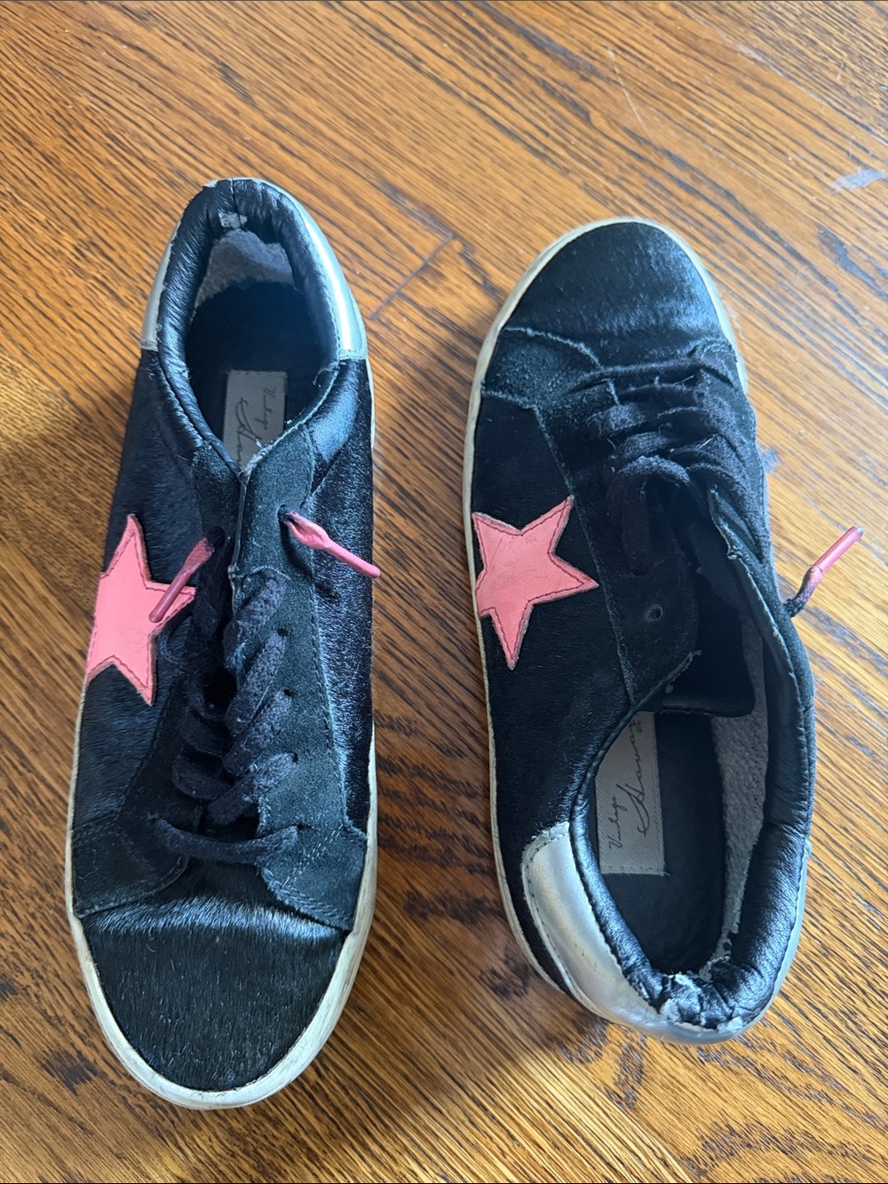 Vintage Havana Black Sneakers with Pink Accents